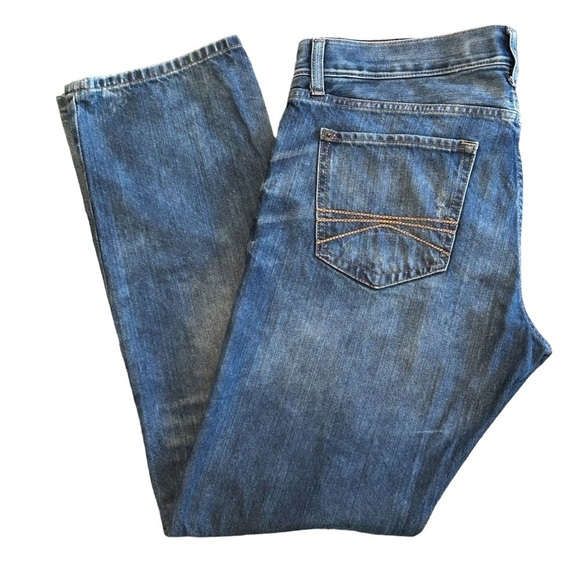 EXPRESS Jeans Straight leg Slim 5 pocket Zipper/Button fly Blue 33 x 32 Like new - Picture 1 of 12